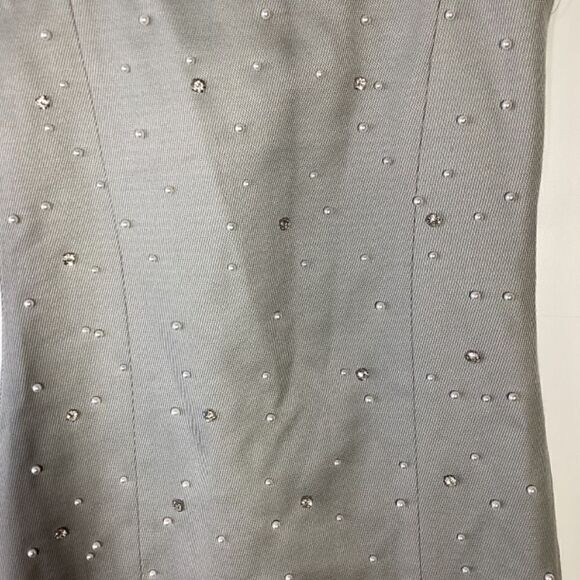 Stine Goya Aly Crystal Clusters Rhinestone Sleeveless Gray Midi Dress XXS - Picture 10 of 16
